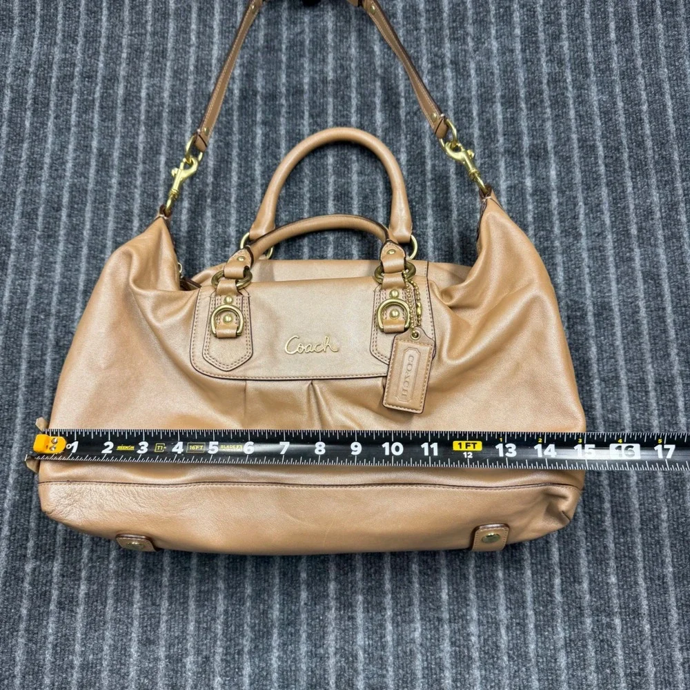 Coach Ashley Satchel Large Tan Leather Gold Hardware F15447 (2211)